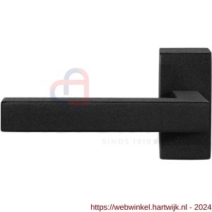 GPF Bouwbeslag ZwartWit 8216.61-01L Zaki+ deurkruk gatdeel op rechthoekige rozet 70x32x10 mm linkswijzend zwart - H21010259 - afbeelding 1