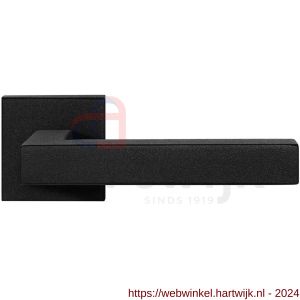 GPF Bouwbeslag ZwartWit 8216.61-02R Zaki+ deurkruk gatdeel op vierkant rozet 50x50x8 mm rechtswijzend zwart - H21010262 - afbeelding 1