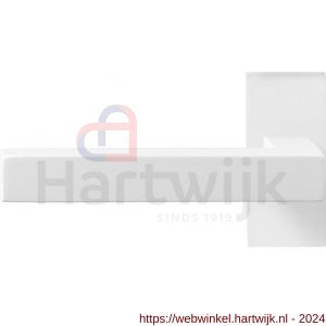 GPF Bouwbeslag ZwartWit 8218.62-01L Zaki+ deurkruk gatdeel op rechthoekige rozet 70x32x10 mm linkswijzend wit - H21013962 - afbeelding 1