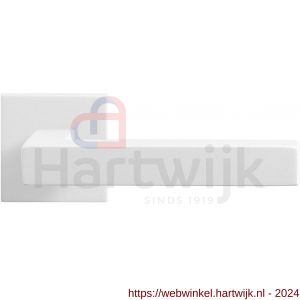 GPF Bouwbeslag ZwartWit 8218.62-02R Zaki+ deurkruk gatdeel op vierkant rozet 50x50x8 mm rechtswijzend wit - H21013965 - afbeelding 1