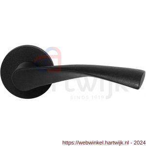 GPF Bouwbeslag ZwartWit 8225.61-00 Kino deurkruk op rond rozet 50x8 mm zwart - H21009340 - afbeelding 1