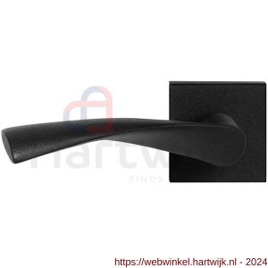 GPF Bouwbeslag ZwartWit 8225.61-02L Kino deurkruk gatdeel op vierkant rozet 50x50x8 mm linkswijzend zwart - H21010276 - afbeelding 1