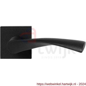 GPF Bouwbeslag ZwartWit 8225.61-02R Kino deurkruk gatdeel op vierkant rozet 50x50x8 mm rechtswijzend zwart - H21010277 - afbeelding 1