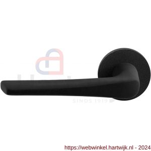 GPF Bouwbeslag ZwartWit 8230.61-00L/R Tiki deurkruk gatdeel op rond rozet 50x8 mm links-rechtswijzend zwart - H21010284 - afbeelding 1
