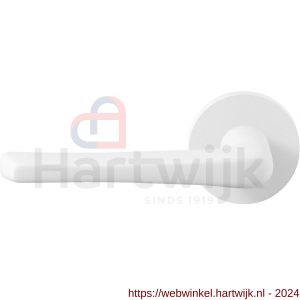GPF Bouwbeslag ZwartWit 8232.62-00L/R Tiki deurkruk gatdeel op rond rozet 50x8 mm links-rechtswijzend wit - H21013979 - afbeelding 1