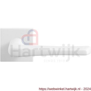 GPF Bouwbeslag ZwartWit 8232.62-02R Tiki deurkruk gatdeel op vierkant rozet 50x50x8 mm rechtswijzend wit - H21013981 - afbeelding 1
