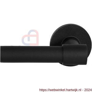 GPF Bouwbeslag ZwartWit 8234.61-00L/R Hipi Deux+ deurkruk gatdeel op rond rozet 50x8 mm links-rechtswijzend zwart - H21010296 - afbeelding 1