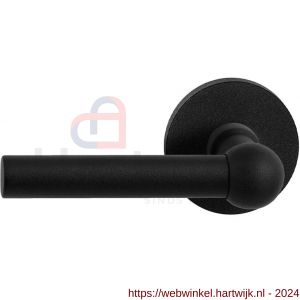 GPF Bouwbeslag ZwartWit 8235.61-00L/R Hipi deurkruk gatdeel op rond rozet 50x8 mm links-rechtswijzend zwart - H21010299 - afbeelding 1