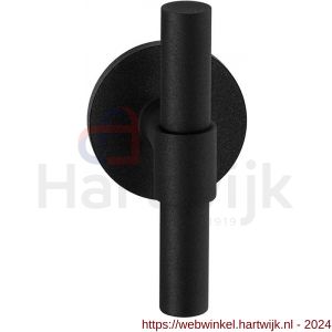 GPF Bouwbeslag ZwartWit 8238.61-00L/R Hipi Deux kruiskruk gatdeel op rond rozet 50x8 mm links-rechtswijzend zwart - H21010308 - afbeelding 1