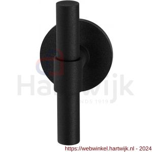 GPF Bouwbeslag ZwartWit 8238.61-05 Hipi Deux kruisknop vast met knopvastzetter op rond rozet 50x6 mm zwart - H21013997 - afbeelding 1