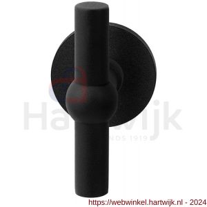 GPF Bouwbeslag ZwartWit 8240.61-05 Hipi kruisknop op rond rozet 50x6 mm vast met knopvastzetter zwart - H21014004 - afbeelding 1