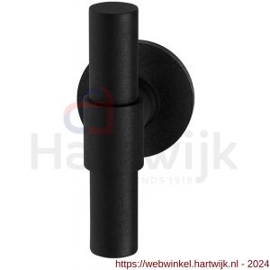 GPF Bouwbeslag ZwartWit 8241.61-00 Hipi Deux+ kruisknop vast met knopvastzetter op rond rozet 50x8 mm zwart - H21014005 - afbeelding 1