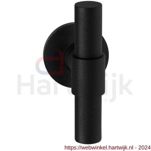 GPF Bouwbeslag ZwartWit 8241.61-00L/R Hipi Deux+ kruiskruk gatdeel op rond rozet 50x8 mm links-rechtswijzend zwart - H21010317 - afbeelding 1