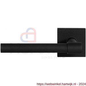 GPF Bouwbeslag ZwartWit 8244.61-02L Hipi Deux deurkruk gatdeel op vierkant rozet 50x50x8 mm linkswijzend zwart - H21010327 - afbeelding 1