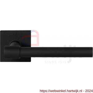 GPF Bouwbeslag ZwartWit 8244.61-02R Hipi Deux deurkruk gatdeel op vierkant rozet 50x50x8 mm rechtswijzend zwart - H21010328 - afbeelding 1
