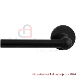 GPF Bouwbeslag ZwartWit 8245.61-00L/R Hipi deurkruk gatdeel op rond rozet 50x8 mm links-rechtswijzend zwart - H21010329 - afbeelding 1