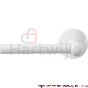 GPF Bouwbeslag ZwartWit 8247.62-00L/R Hipi deurkruk gatdeel op rond rozet 50x8 mm links-rechtswijzend wit - H21014025 - afbeelding 1