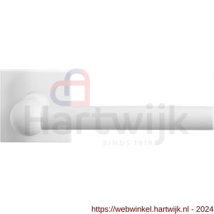 GPF Bouwbeslag ZwartWit 8247.62-02R Hipi deurkruk gatdeel op vierkant rozet 50x50x8 mm rechtswijzend wit - H21014027 - afbeelding 1