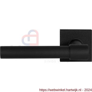 GPF Bouwbeslag ZwartWit 8248.61-02L Hipi Deux+ deurkruk gatdeel op vierkant rozet 50x50x8 mm linkswijzend zwart - H21010339 - afbeelding 1