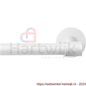 GPF Bouwbeslag ZwartWit 8249.62-00L/R Hipi Deux+ deurkruk gatdeel op rond rozet 50x8 mm links-rechtswijzend wit - H21014030 - afbeelding 1