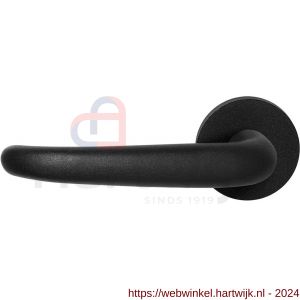 GPF Bouwbeslag ZwartWit 8250.61-00L/R Tino deurkruk gatdeel op rond rozet 50x8 mm links-rechtswijzend zwart - H21010344 - afbeelding 1