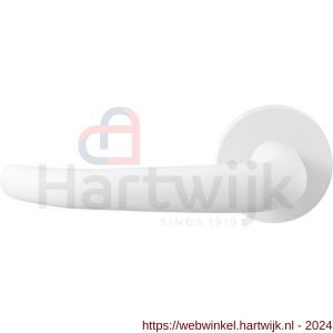 GPF Bouwbeslag ZwartWit 8252.62-00L/R Tino deurkruk gatdeel op rond rozet 50x8 mm links-rechtswijzend wit - H21014034 - afbeelding 1