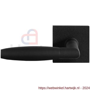GPF Bouwbeslag ZwartWit 8265.61-02L Ika deurkruk gatdeel op vierkant rozet 50x50x8 mm linkswijzend zwart - H21010347 - afbeelding 1