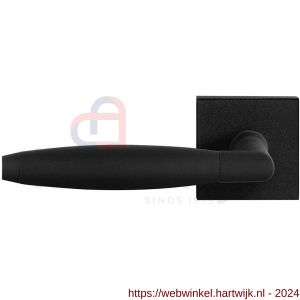 GPF Bouwbeslag ZwartWit 8266.61-02L Ika XL deurkruk gatdeel op vierkant rozet 50x50x8 mm linkswijzend zwart - H21010350 - afbeelding 1