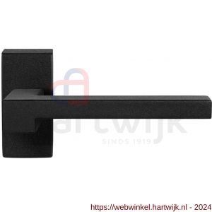 GPF Bouwbeslag ZwartWit 8285.61-01 Raa deurkruk op rechthoekige rozet 70x32x10 mm zwart - H21009395 - afbeelding 1