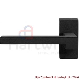 GPF Bouwbeslag ZwartWit 8285.61-01L Raa deurkruk gatdeel op rechthoekige rozet 70x32x10 mm linkswijzend zwart - H21010358 - afbeelding 1