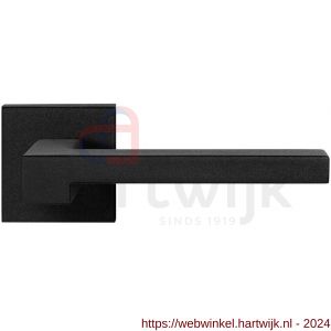 GPF Bouwbeslag ZwartWit 8285.61-02R Raa deurkruk gatdeel op vierkant rozet 50x50x8 mm rechtswijzend zwart - H21010361 - afbeelding 1