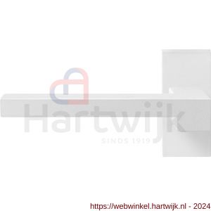 GPF Bouwbeslag ZwartWit 8287.62-01L Raa deurkruk gatdeel op rechthoekige rozet 70x32x10 mm linkswijzend wit - H21014047 - afbeelding 1