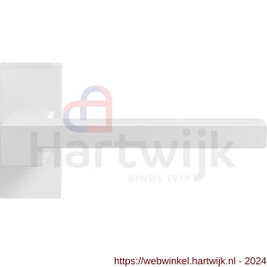 GPF Bouwbeslag ZwartWit 8287.62-01R Raa deurkruk gatdeel op rechthoekige rozet 70x32x10 mm rechtswijzend wit - H21014049 - afbeelding 1