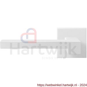 GPF Bouwbeslag ZwartWit 8287.62-02L Raa deurkruk gatdeel op vierkant rozet 50x50x8 mm linkswijzend wit - H21014048 - afbeelding 1