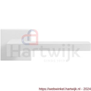 GPF Bouwbeslag ZwartWit 8287.62-02R Raa deurkruk gatdeel op vierkant rozet 50x50x8 mm rechtswijzend wit - H21014050 - afbeelding 1