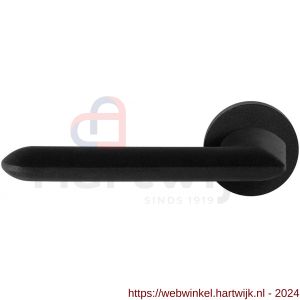 GPF Bouwbeslag ZwartWit 8290.61-00L Wini deurkruk gatdeel op rond rozet 50x8 mm linkswijzend zwart - H21010366 - afbeelding 1