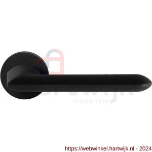 GPF Bouwbeslag ZwartWit 8290.61-00R Wini deurkruk gatdeel op rond rozet 50x8 mm rechtswijzend zwart - H21010367 - afbeelding 1