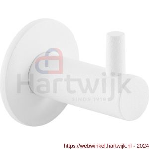 GPF Bouwbeslag ZwartWit 8707.62 jashaak op rozet 35x42 mm wit - H21008422 - afbeelding 1