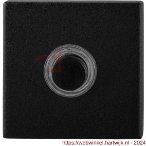 GPF Bouwbeslag ZwartWit 8826.02 beldrukker vierkant 50x50x8 mm met zwarte button zwart - H21000171 - afbeelding 1