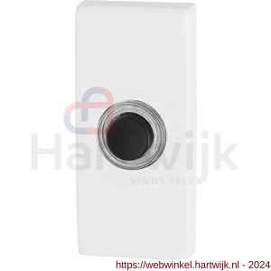 GPF Bouwbeslag ZwartWit 8826.41 beldrukker rechthoekig 70x32x10 mm met zwarte button wit - H21008854 - afbeelding 1