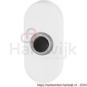 GPF Bouwbeslag ZwartWit 8826.44 beldrukker ovaal 70x32x10 mm met zwarte button wit - H21008855 - afbeelding 1