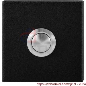 GPF Bouwbeslag ZwartWit 8827.02 beldrukker vierkant 50x50x8 mm met RVS button zwart - H21008955 - afbeelding 1
