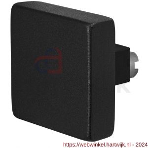 GPF Bouwbeslag ZwartWit 8858.61 S5 vierkante knop 60x60x16 mm voor veiligheids schilden vast met wisselstift zwart - H21006889 - afbeelding 1