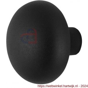 GPF Bouwbeslag ZwartWit 8957.61 S2 Paddenstoel knop 65 mm vast met knopvastzetter zwart - H21011035 - afbeelding 1