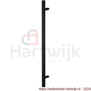 GPF Bouwbeslag ZwartWit 9545.61 deurgreep GPF15 verkropt 25x350/250 mm voetje 22 mm met bevestiging zwart - H21017403 - afbeelding 1