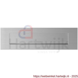 GPF Bouwbeslag RVS GPF9834.09 briefplaat rechthoekig 350x100x2,5 mm met verende achterliggende binnenklep RVS geborsteld - H21011950 - afbeelding 1