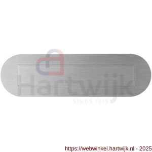 GPF Bouwbeslag RVS GPF9835.09 briefplaat ovaal 350x100x2,5 mm met rechthoekige verende vlakke binnenklep RVS geborsteld - H21007972 - afbeelding 1