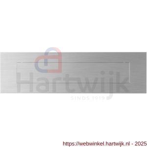 GPF Bouwbeslag RVS GPF9836.09 briefplaat rechthoekig 350x100x2,5 mm met verende vlakke binnenklep RVS geborsteld - H21007973 - afbeelding 1