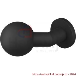 GPF Bouwbeslag ZwartWit 9853.61-00L S5 GPF9853.61-00L verkropte kogelknop S5 55 mm met wisselstift op rond rozet linkswijzend zwart - H21017440 - afbeelding 1
