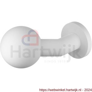 GPF Bouwbeslag ZwartWit 9853.62-00L S5 GPF9853.62-00L verkropte kogelknop S5 55 mm met wisselstift op rond rozet linkswijzend wit - H21017442 - afbeelding 1